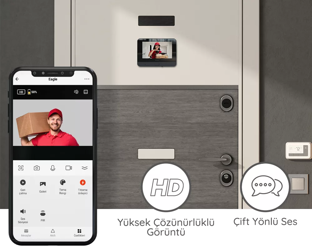 Bilicra Eagle akıllı görüntülü kapı zili Bilicra Eagle akıllı görüntülü kapı zili
